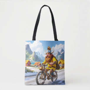 Bolso De Tela Fantasy Cute Viking Village Bicicleta