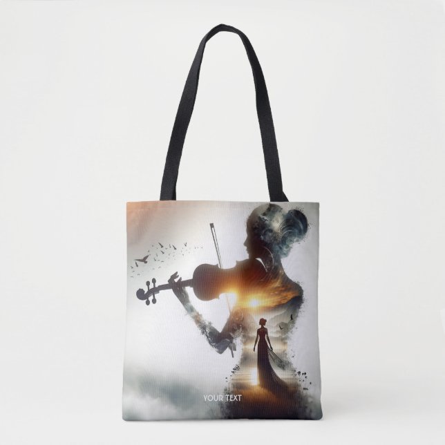 Bolso De Tela Fantasy Cute Violin Chica Sun (Anverso)