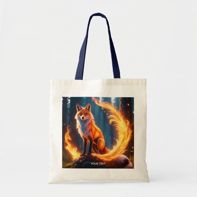 Bolso De Tela Fantasy Cute Vivid Fox Fire Forest (Frente)