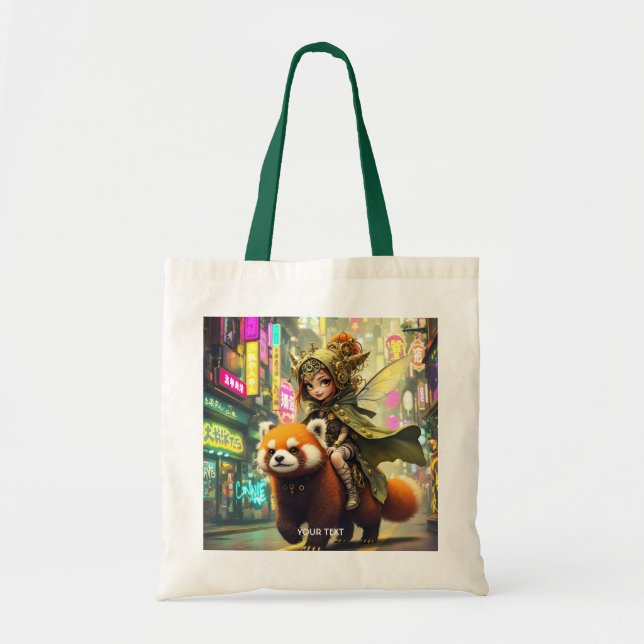 Bolso De Tela Fantasy Cute Wild Panda Ride (Frente)