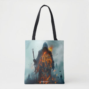 Bolso De Tela Fantasy Cute Wizard Fire City