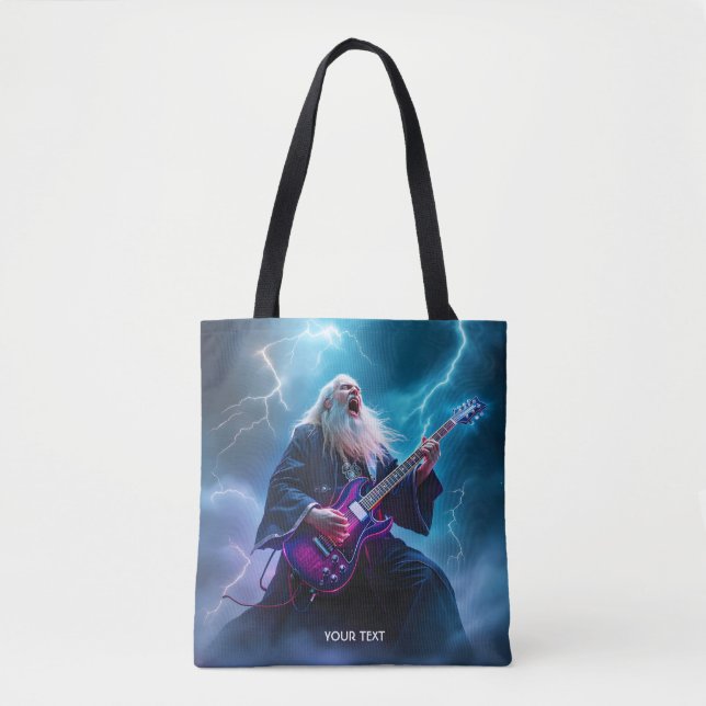 Bolso De Tela Fantasy Cute Wizard Jugando guitarra (Anverso)