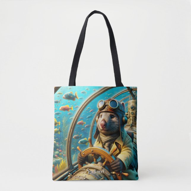 Bolso De Tela Fantasy Cute Wombat Pilot Subacuático (Anverso)