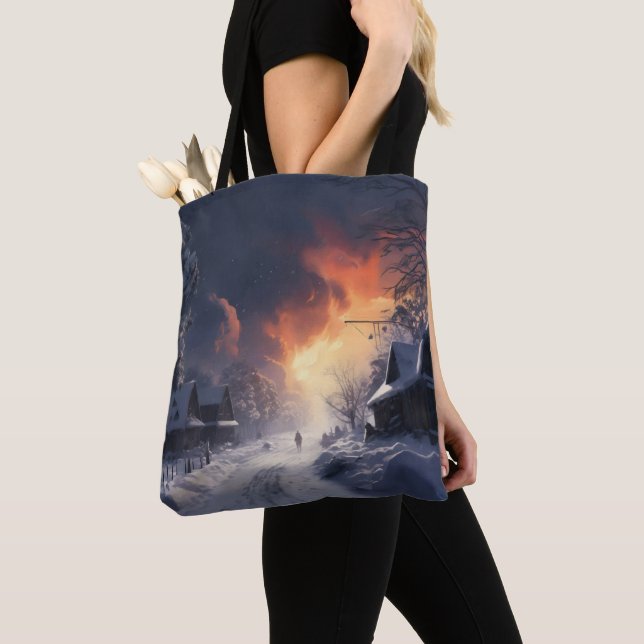 Bolso De Tela Fantasy Winter Landscape (Detalle)