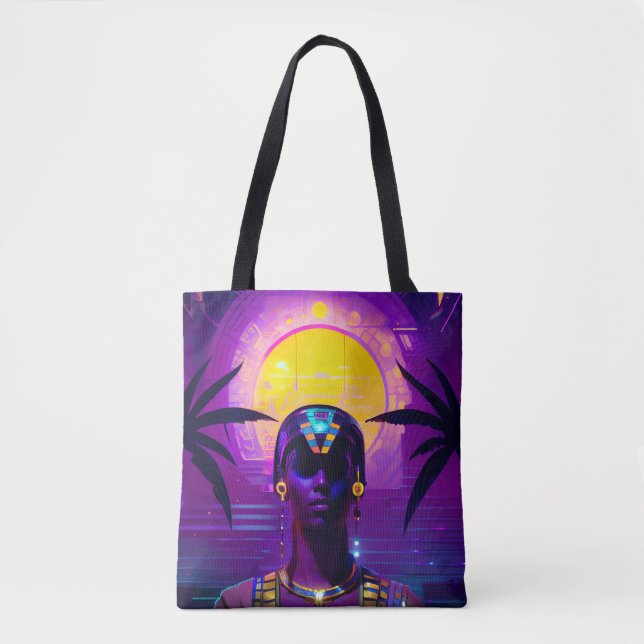 Bolso De Tela Faraón Synthwave (Anverso)