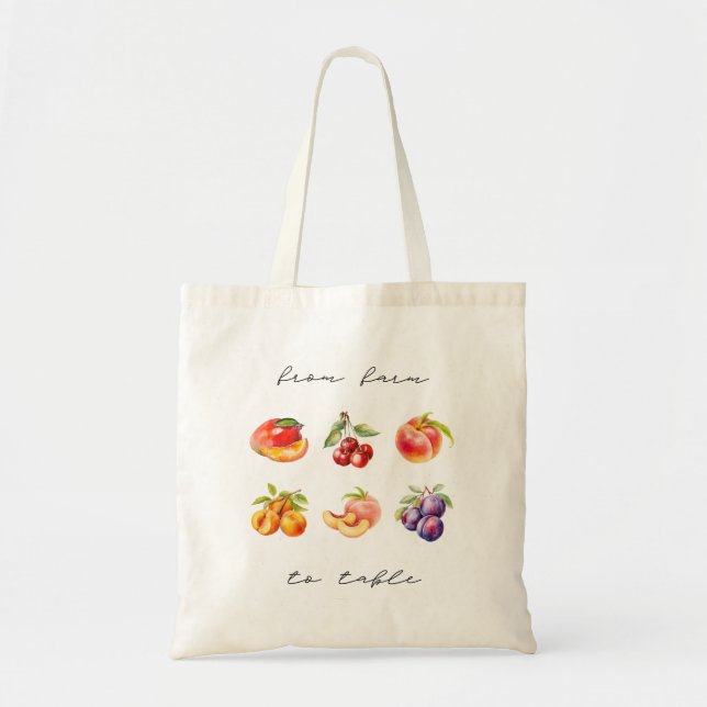 Bolso De Tela Farm To Table Stone Fruit Edition Tote Bag (Frente)
