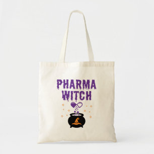 Bolso De Tela Farmacia Farmacéutica Halloween Tech Pharma Bruja