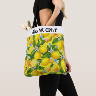 Bolso De Tela Farmacia personalizada Tote Bag Amarillo limón