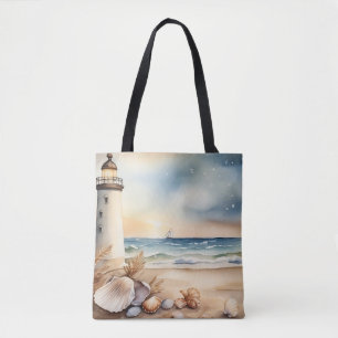 Bolso De Tela Faro acuático y playa