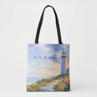 Bolso De Tela Faro Arcoíris Acuarela Costera