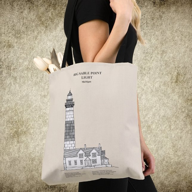 Bolso De Tela Faro de Big Sable Point - Míchigan - SBD (Big Sable Point Lighthouse - Michigan - SBD. Tote Bag)