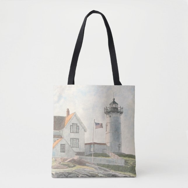 Bolso De Tela Faro de Cape Neddick (Anverso)