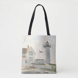 Bolso De Tela Faro de Cape Neddick Acuarela