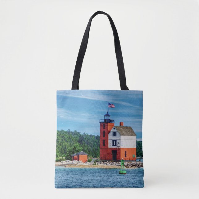 Bolso De Tela Faro de la isla redonda (Anverso)