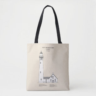 Bolso De Tela Faro de la Nueva Isla Presque - Michigan - SBD