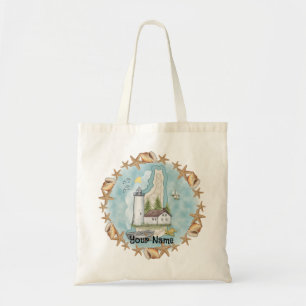 Bolso De Tela Faro de las conchas de New Hampshire