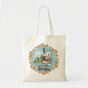 Bolso De Tela Faro de las conchas de Nueva York