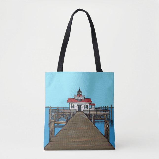 Bolso De Tela Faro de los pantanos de Roanoke (Anverso)