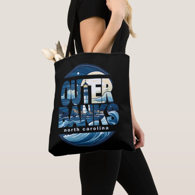 Bolso De Tela Faro de Outer Banks Carolina del Norte (Detalle)