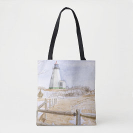Bolso De Tela Faro de Plymout Acuarela