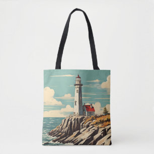 Bolso De Tela Faro de póster de época