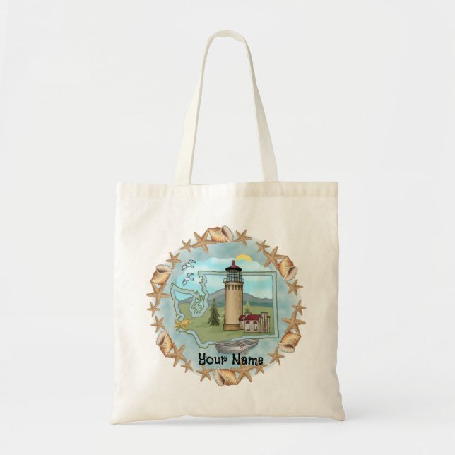 Bolso De Tela Faro de Washington Shells (Frente)