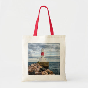 Bolso De Tela Faro del rompeolas del puerto de la isla de