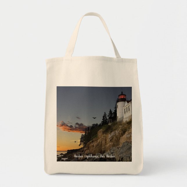 Bolso De Tela Faro Escenario Bar Harbour (Frente)