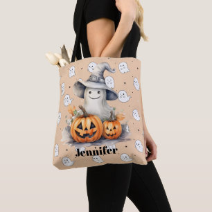 Bolso De Tela Farolitos Fantasma y Jack-O' iluminan Halloween Na