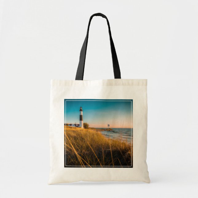 Bolso De Tela Faros | Big Sable Lighthouse Ludington, MI (Frente)