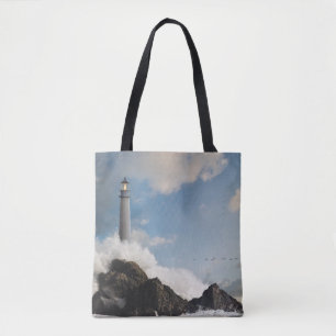 Bolso De Tela Faros Faro Con Ondas Caídas