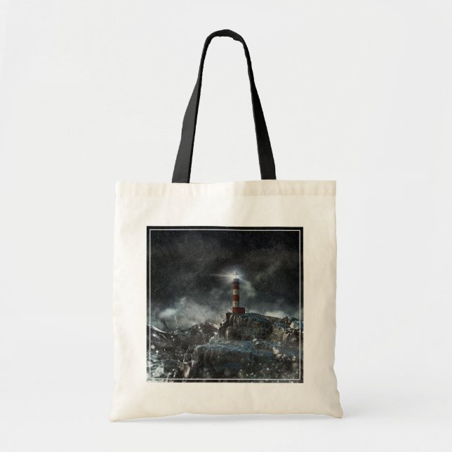 Bolso De Tela Faros | Faro en la tormenta (Frente)