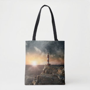 Bolso De Tela Faros Faro rojo y blanco