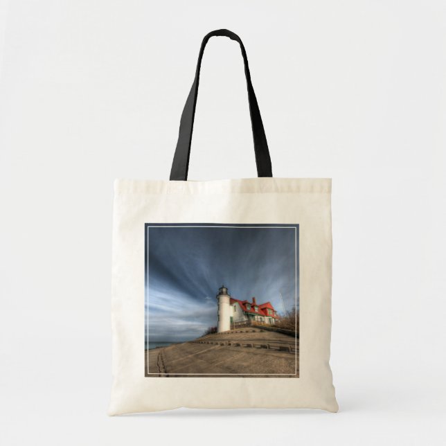 Bolso De Tela Faros | Point Betsie Lake Michigan (Frente)