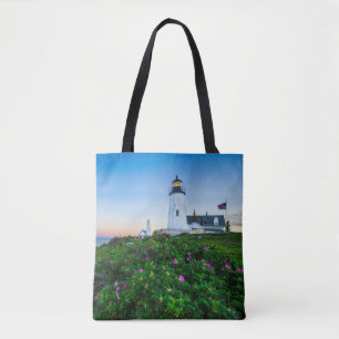 Bolso De Tela Faros Point Lighthouse Bristol Maine