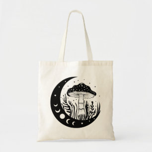 Bolso De Tela Fases Celestiales De Honor Y Luna Negro Y Blanco