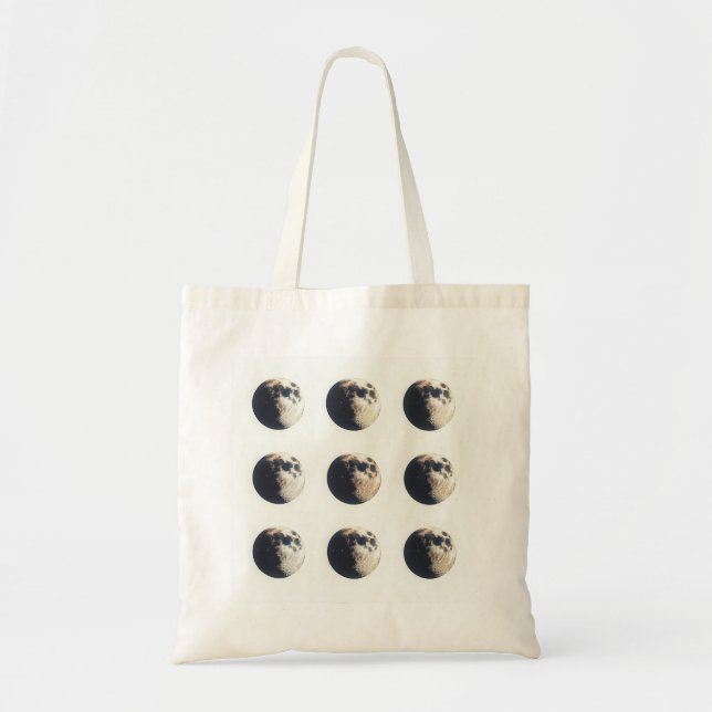 Bolso De Tela Fases lunares: Tote de elegancia celeste (Frente)