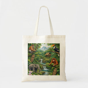 Bolso De Tela Fauna del bosque tropical de Borneo