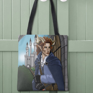 Bolso De Tela Fauno Fae con Cuernos Fantasía 