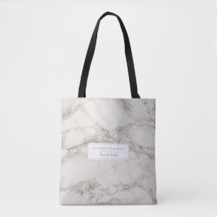 Bolso De Tela Faux Marble Alabaster Taupe Tan Modern