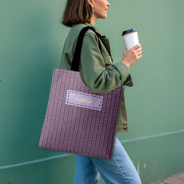 Bolso De Tela Faux Sweater Knit Custom Name & Quote