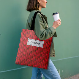 Bolso De Tela Faux Sweater Knit Custom Name & Quote