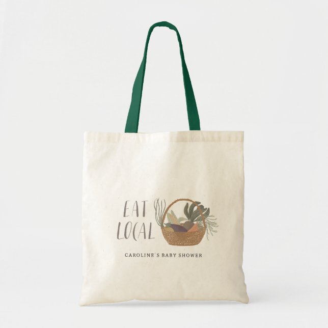 Bolso De Tela Favor de Baby Shower de crecimiento local (Frente)