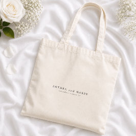Bolso De Tela Favor de bienvenida de boda con serifas editoriale