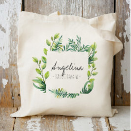 Bolso De Tela Favor de Dama de Honor de Hoja de Palma Tropical