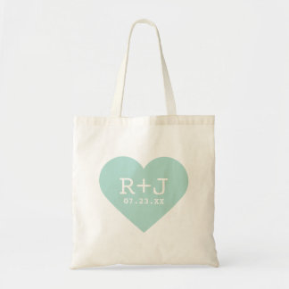 Bolso De Tela Favor de la boda del monograma cardíaco
