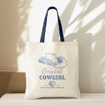Bolso De Tela Favoritos de la fiesta de Bachelorette Coastal Cow<br><div class="desc">Bachelorette Coastal Cowgirl fin de semana en una costa bachelorette favorece una bolsa de té impresa personalizada,  una fiesta de soltería bolsa de favores personalizada polvorientos azul marino naútica playa polvorienta fiesta de temática azul favores de tote bolsa</div>