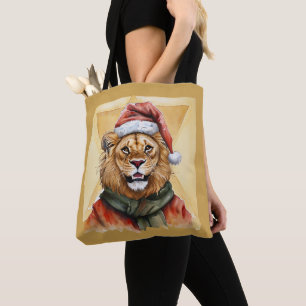 Bolso De Tela Favoritos divertidos de animales de Navidad - León
