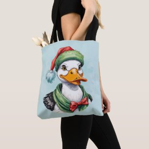 Bolso De Tela Favoritos divertidos de animales en Navidad - Pato