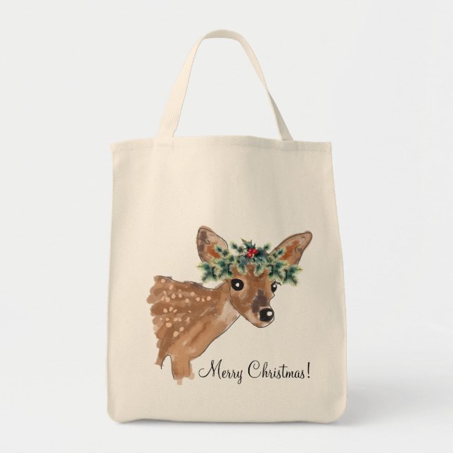 Bolso De Tela Fawn Deer Holiday Tote Bag (Frente)